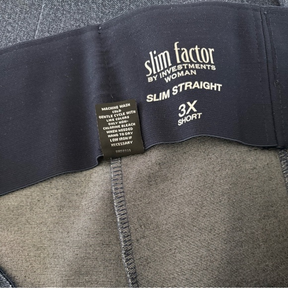 Slim Factor by Investments Slim Straight Fit Pants 4 Way Stretch size 3X Short - Picture 6 of 6